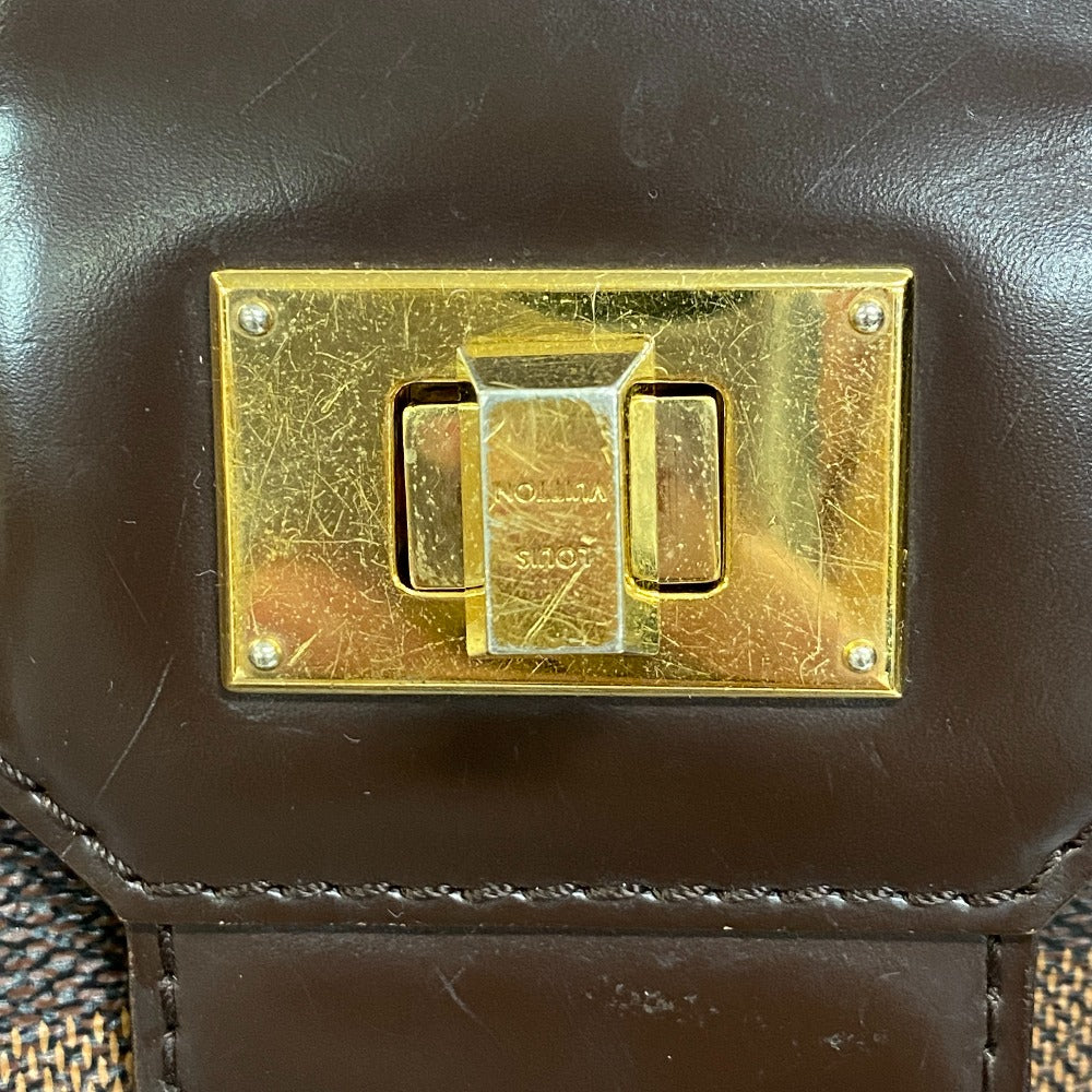 LOUIS VUITTON Handbag N41177 Leather, Cloth Brown Damier Hippopotamus roseberry