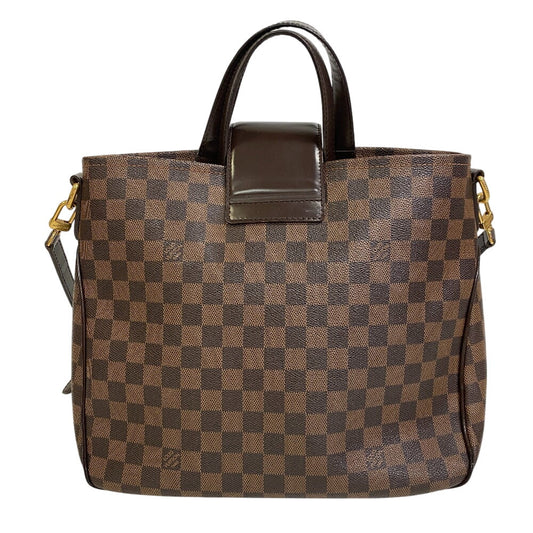 LOUIS VUITTON Handbag N41177 Leather, Cloth Brown Damier Hippopotamus roseberry