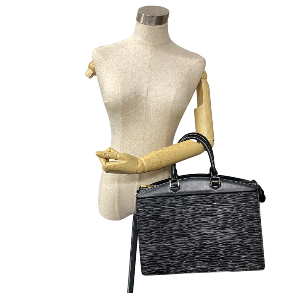 LOUIS VUITTON Business bag M48182 leather Noir Epi Riviera