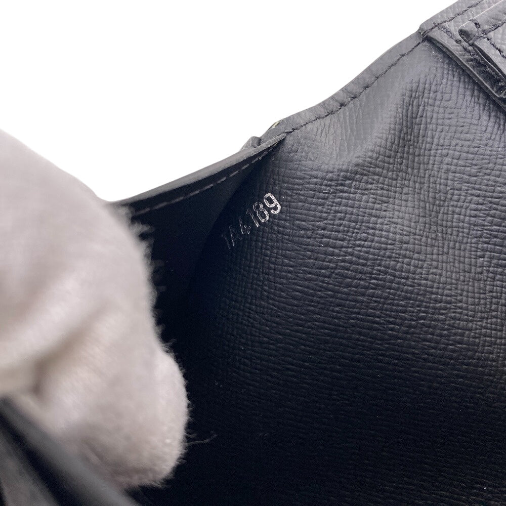LOUIS VUITTON Long Wallet Purse leather black Taiga Portefeuille Ron