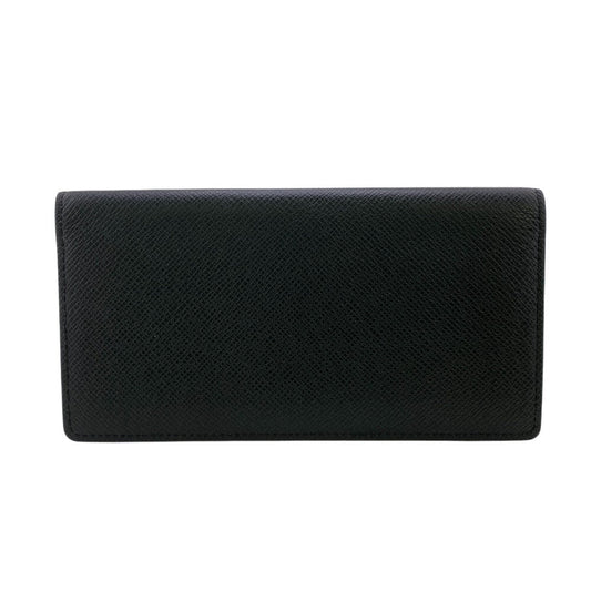 LOUIS VUITTON Long Wallet Purse leather black Taiga Portefeuille Ron
