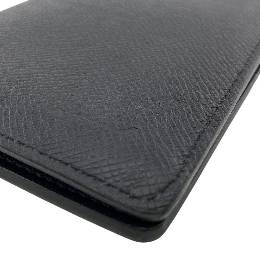 LOUIS VUITTON Long Wallet Purse leather black Taiga Portefeuille Ron