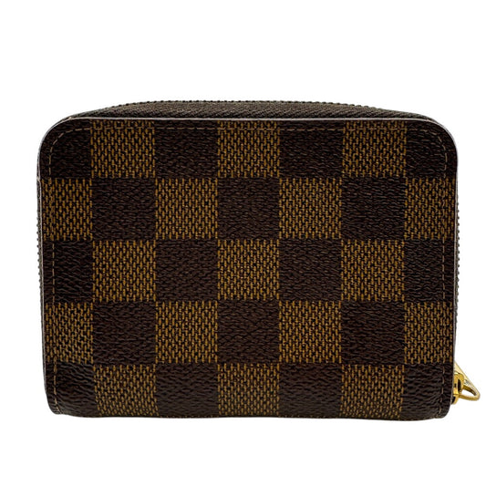 LOUIS VUITTON Coin case N63070 Damier Brown Damier Pattern Zip around purse