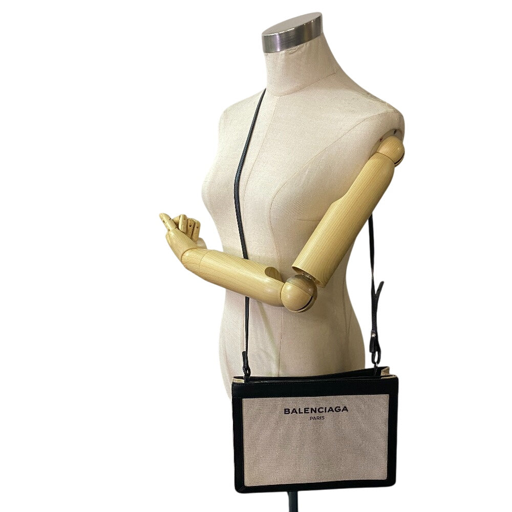 BALENCIAGA Shoulder Bag 339937 Canvas, Leather beige