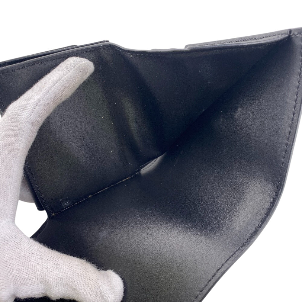 CELINE Tri-fold wallet leather black Small flap wallet