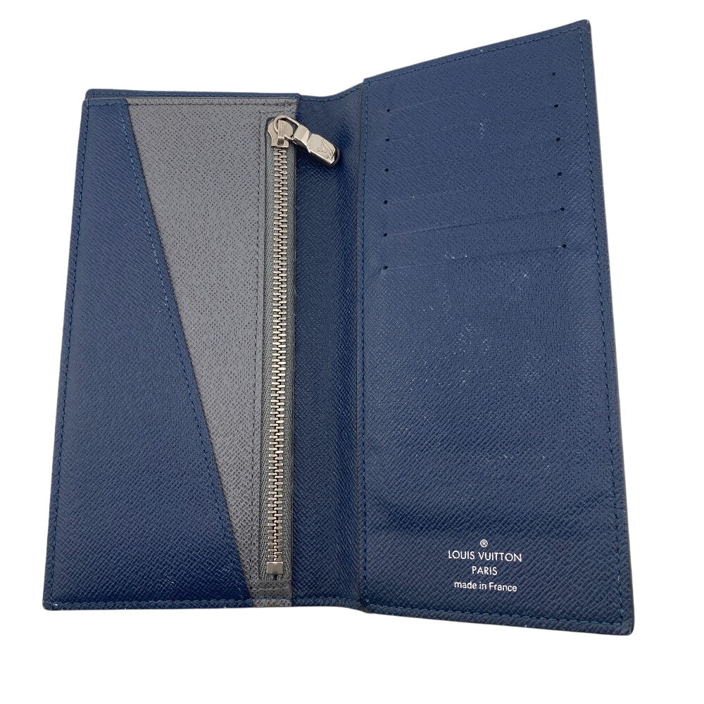 LOUIS VUITTON Long Wallet Purse M64508 leather Navy Taiga Portefeuille Alexander NM