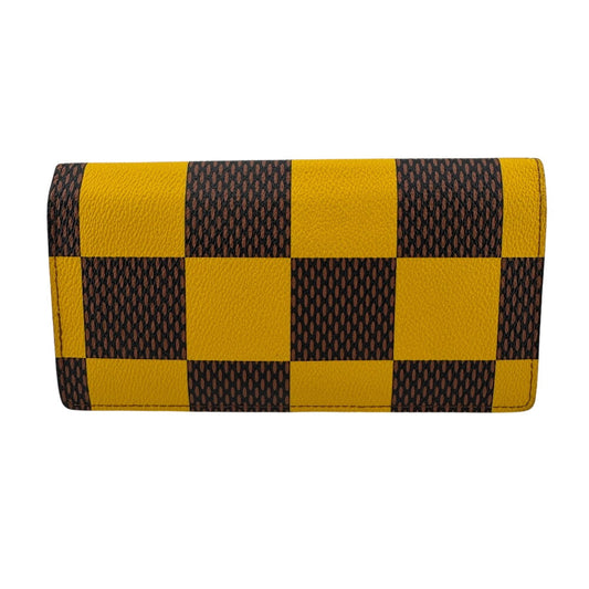LOUIS VUITTON Long Wallet Purse ダミエポップ leather yellow Damier Pop Portefeuille Brazza