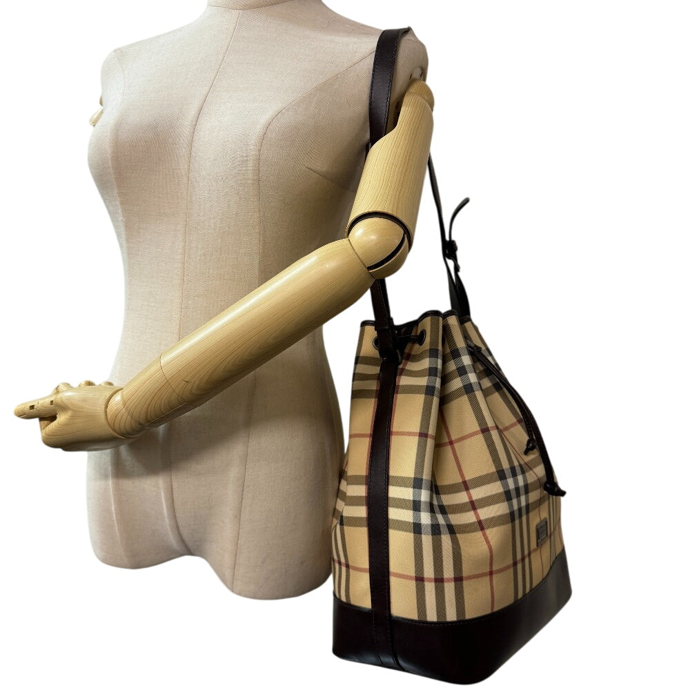 BURBERRY Handbag PVC coated canvas beige Nova Check