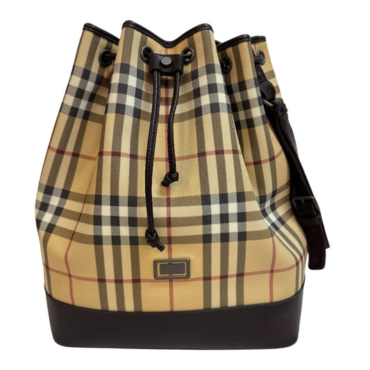 BURBERRY Handbag PVC coated canvas beige Nova Check