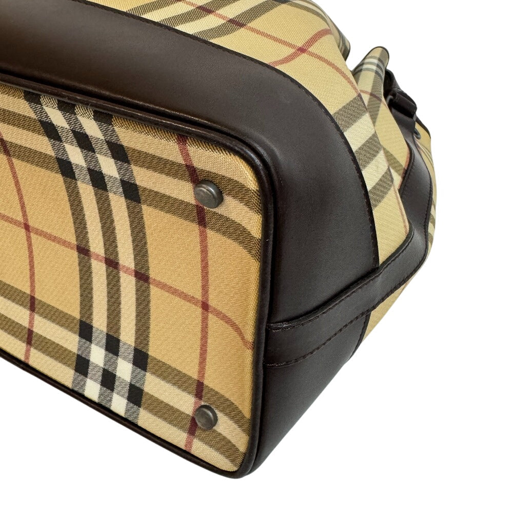 BURBERRY Handbag PVC coated canvas beige Nova Check