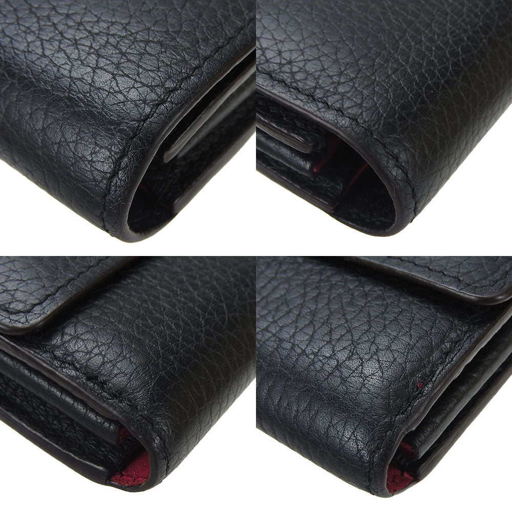 LOUIS VUITTON Long Wallet Purse M61248 leather black Portefeuille Capsine Women Used Authentic