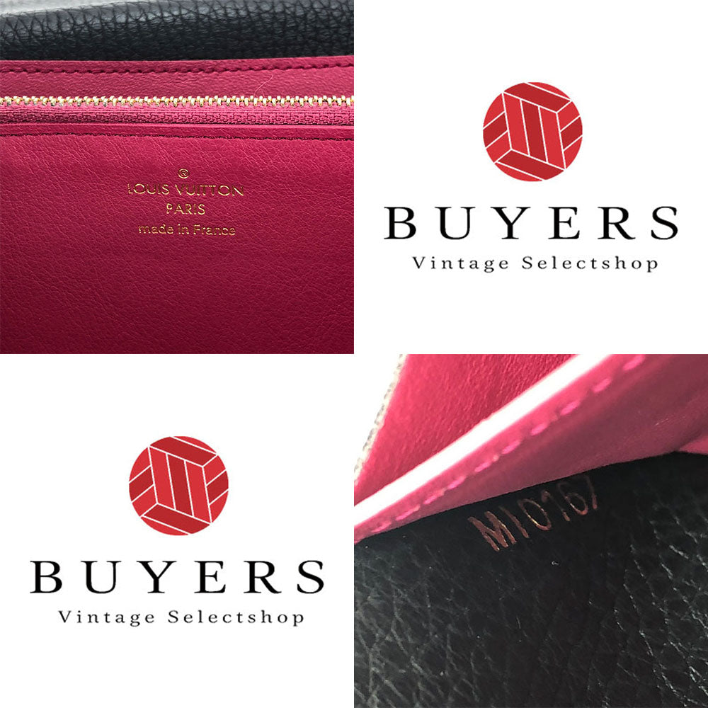 LOUIS VUITTON Long Wallet Purse M61248 leather black Portefeuille Capsine Women Used Authentic