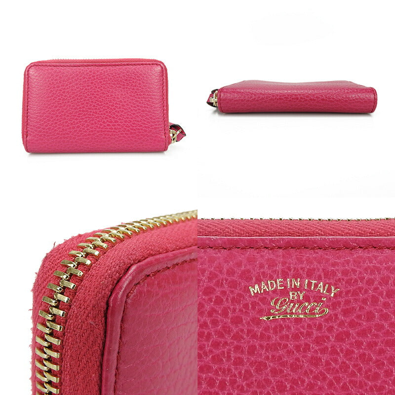 GUCCI Coin case 368877 leather pink Women Used Authentic