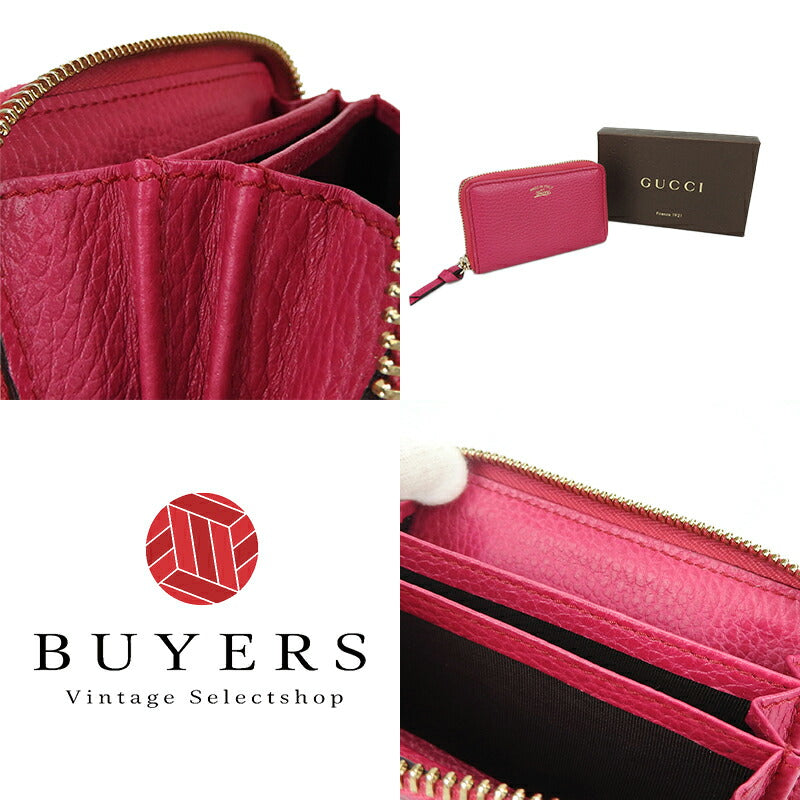 GUCCI Coin case 368877 leather pink Women Used Authentic