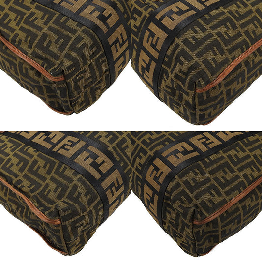 FENDI Handbag 7VA158 Canvas, Leather Brown Zucca Women Used Authentic