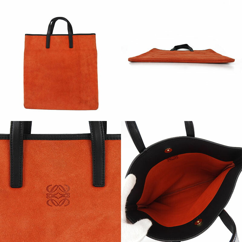 LOEWE Handbag Leather, Suede Orange Women Used Authentic