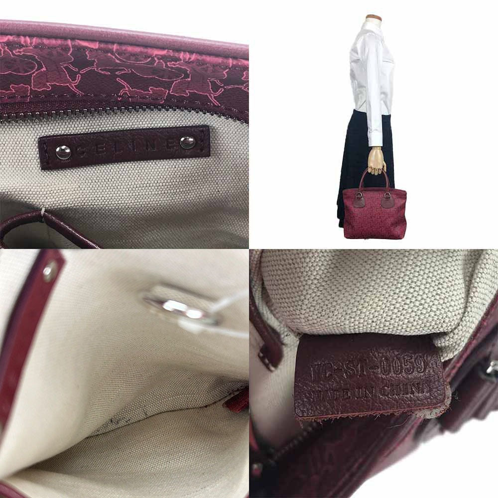 CELINE Handbag PVC, Leather pink Women Used Authentic