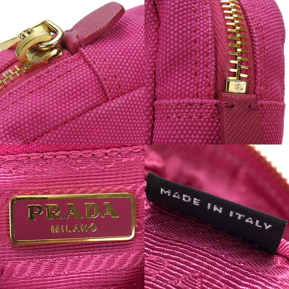 PRADA Pouch 1N0340 canvas pink Women Used Authentic