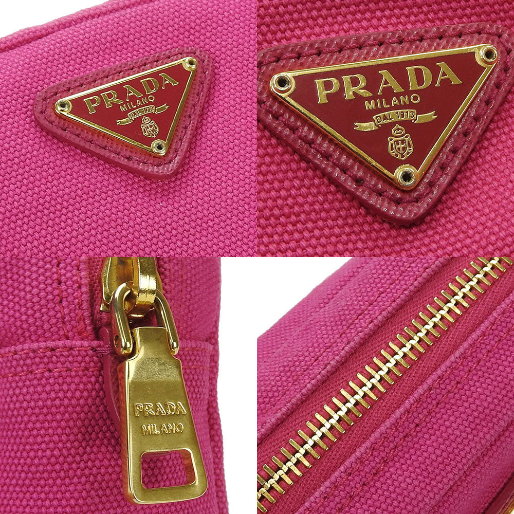 PRADA Pouch 1N0340 canvas pink Women Used Authentic