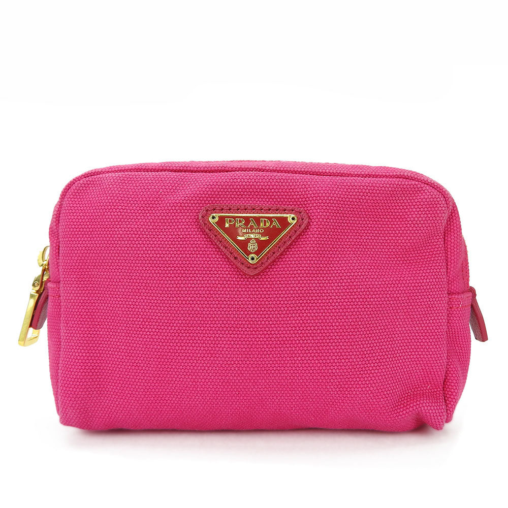PRADA Pouch 1N0340 canvas pink Women Used Authentic