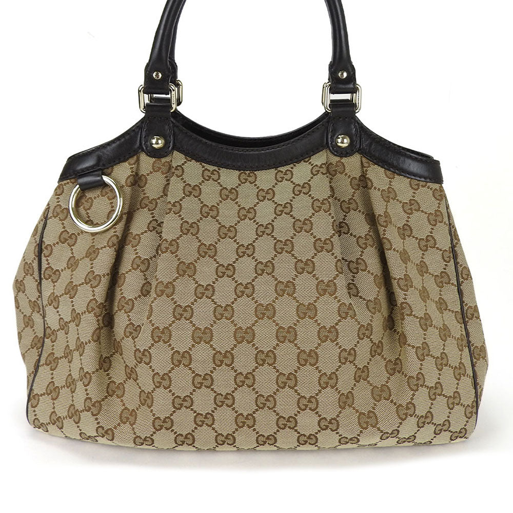 GUCCI Tote Bag 211944 GG canvas beige Sukey Women Used Authentic