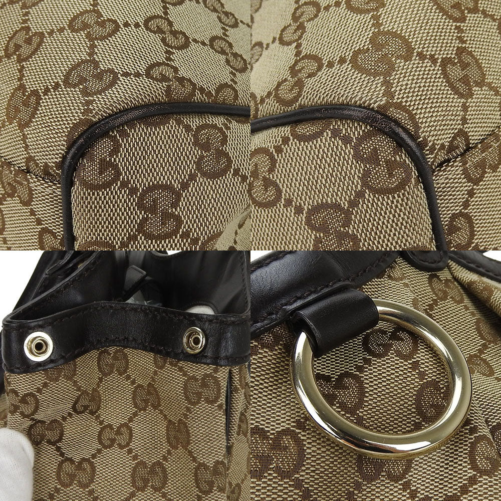 GUCCI Tote Bag 211944 GG canvas beige Sukey Women Used Authentic