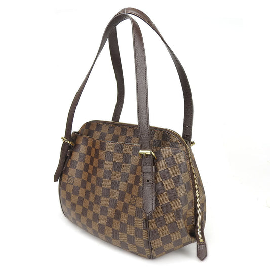 LOUIS VUITTON Shoulder Bag N51174 Damier canvas Brown Belem MM Women Used Authentic