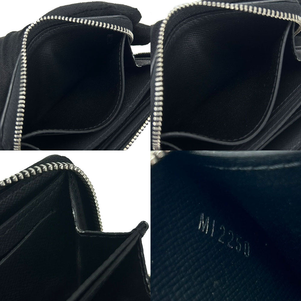LOUIS VUITTON Coin case M32832 Taiga black Zippy coin purse mens Used Authentic