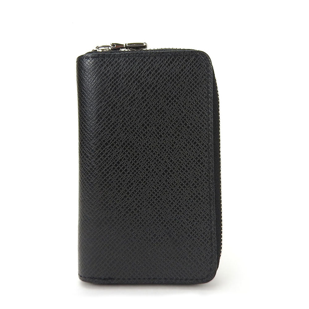 LOUIS VUITTON Coin case M32832 Taiga black Zippy coin purse mens Used Authentic