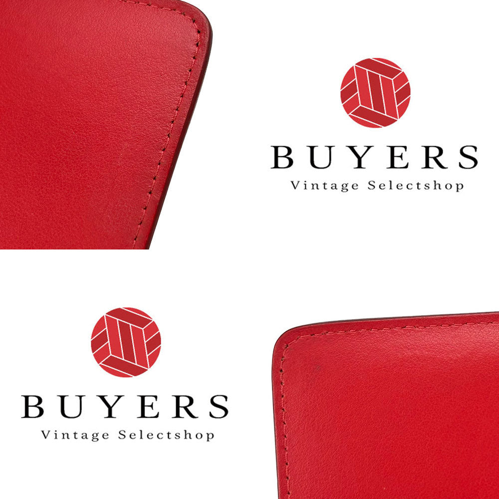 Christian Louboutin Long Wallet Purse 1175077 Calfskin, Leather Red Studded Long Wallet Purse Macaron Continental Women Used Authentic