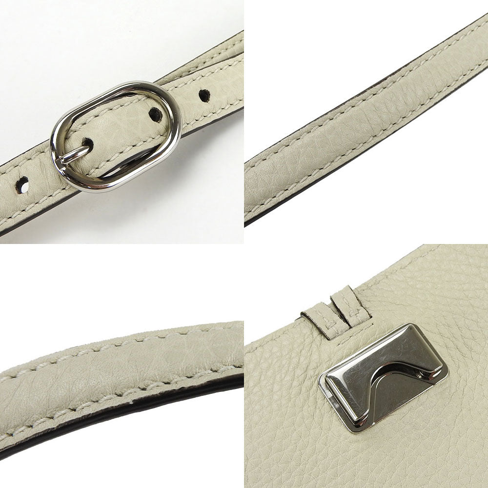 GUCCI Shoulder Bag 370826 leather white Bamboo daily Women Used Authentic