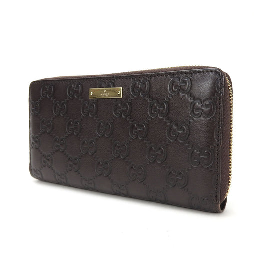 GUCCI Long Wallet Purse 307980 leather Brown mens(Unisex) Used Authentic