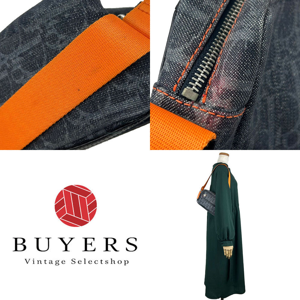 Dior Shoulder Bag denim black Flight line Women Used Authentic