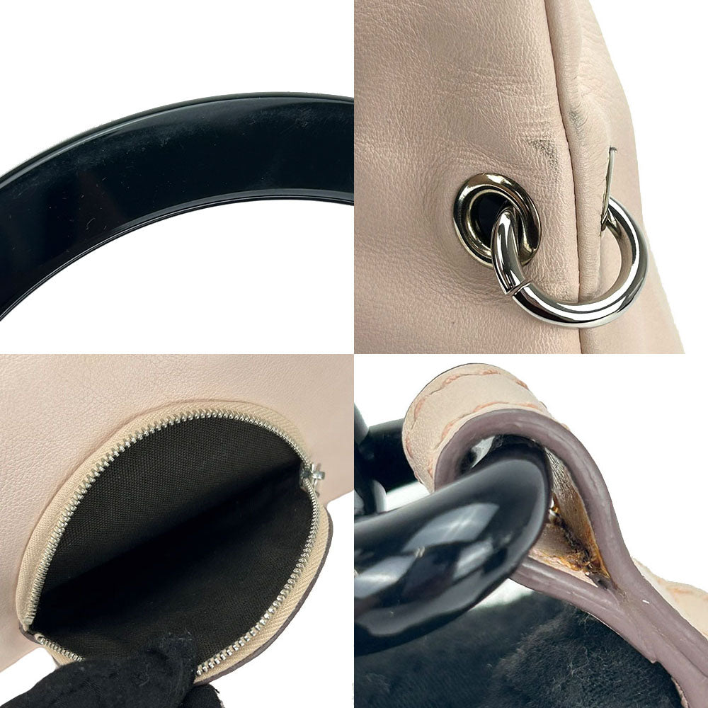 CELINE Handbag leather beige Cruise line Women Used Authentic
