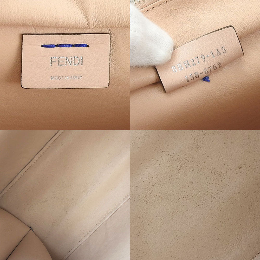 FENDI Handbag 8BH279 leather Blue type Trois Jules Women Used Authentic