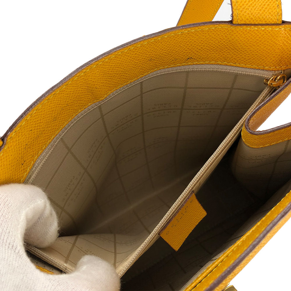 CELINE Shoulder Bag leather yellow Women Used Authentic