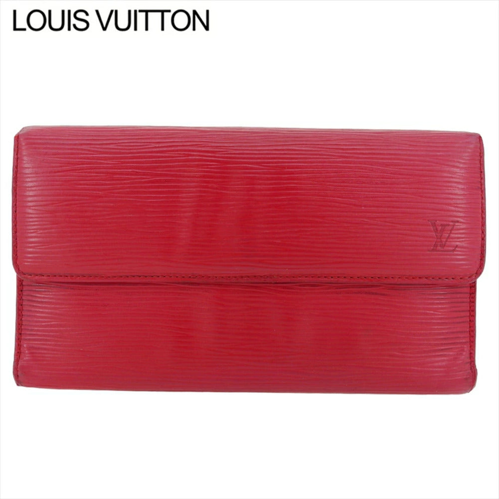 LOUIS VUITTON Long Wallet Purse M63387 Red Porte Tresor International