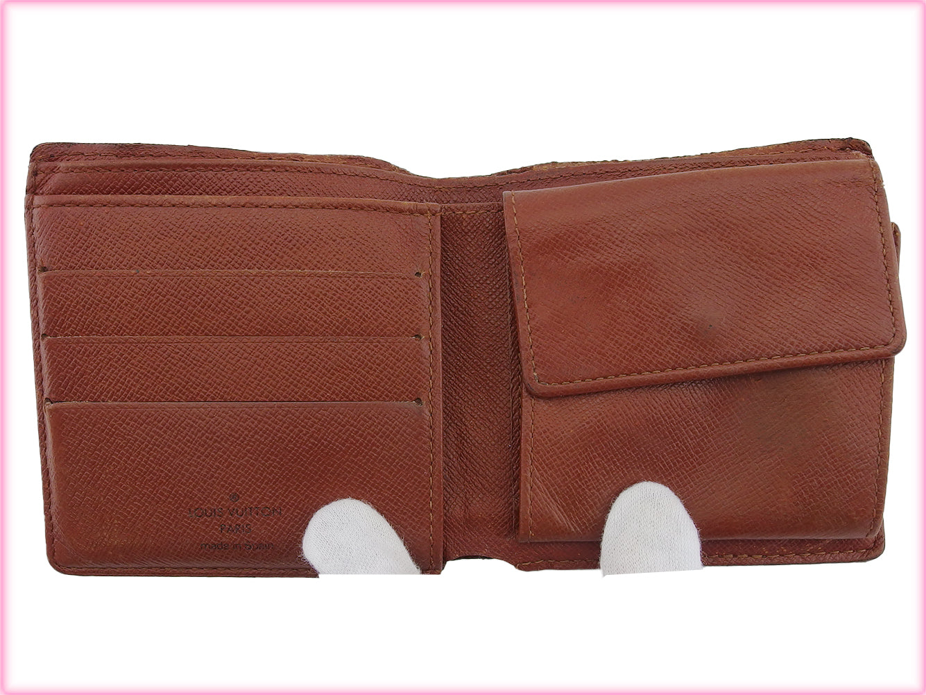 LOUIS VUITTON Bifold Wallet M61665 Brown beige Porte Billets Cartes Crdit Monet