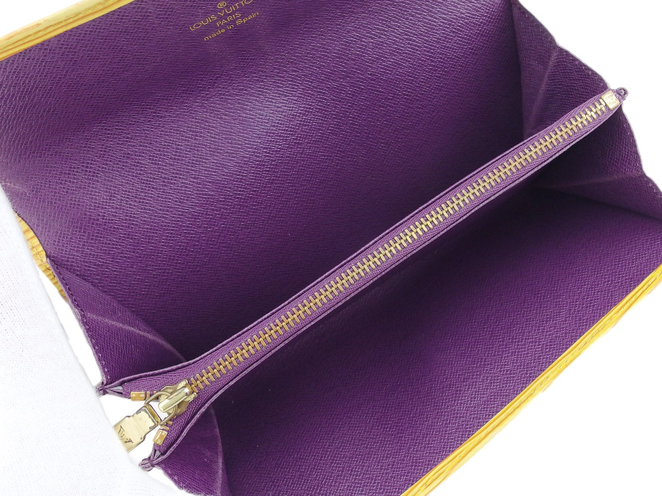 LOUIS VUITTON Long Wallet Purse Tassiri Yellow Pochette Porto Monécredi