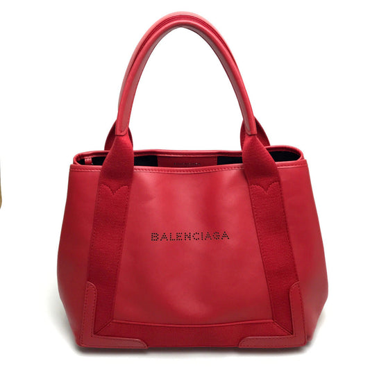 BALENCIAGA Shoulder Bag 339933 leather Red Navy kabas S Women Used Authentic
