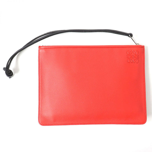 LOEWE Pouch Canvas leather Multicolor x Red type Women Used Authentic