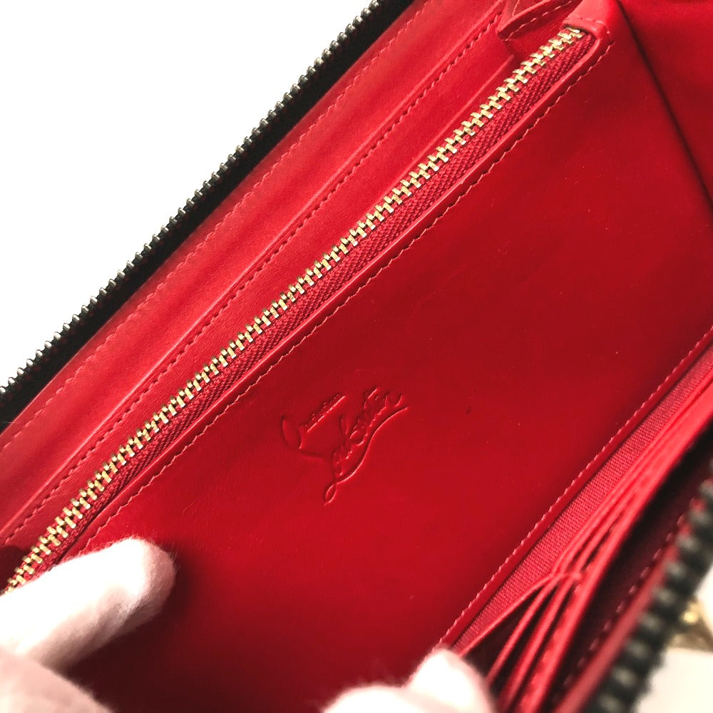 Christian Louboutin Long Wallet Purse 3145073 leather black Panettone spike studs Women Used Authentic