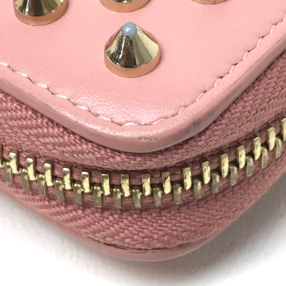 Christian Louboutin Long Wallet Purse 1165065 leather pink Panettone spike studs Women Used Authentic