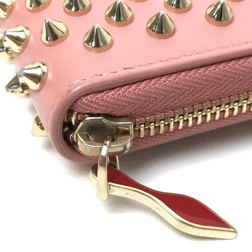 Christian Louboutin Long Wallet Purse 1165065 leather pink Panettone spike studs Women Used Authentic