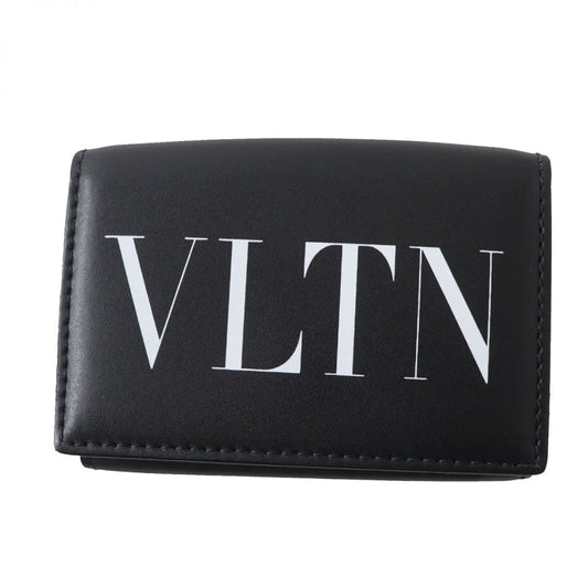 VALENTINO Tri-fold wallet Main: Calfskin Black x white Women Used Authentic