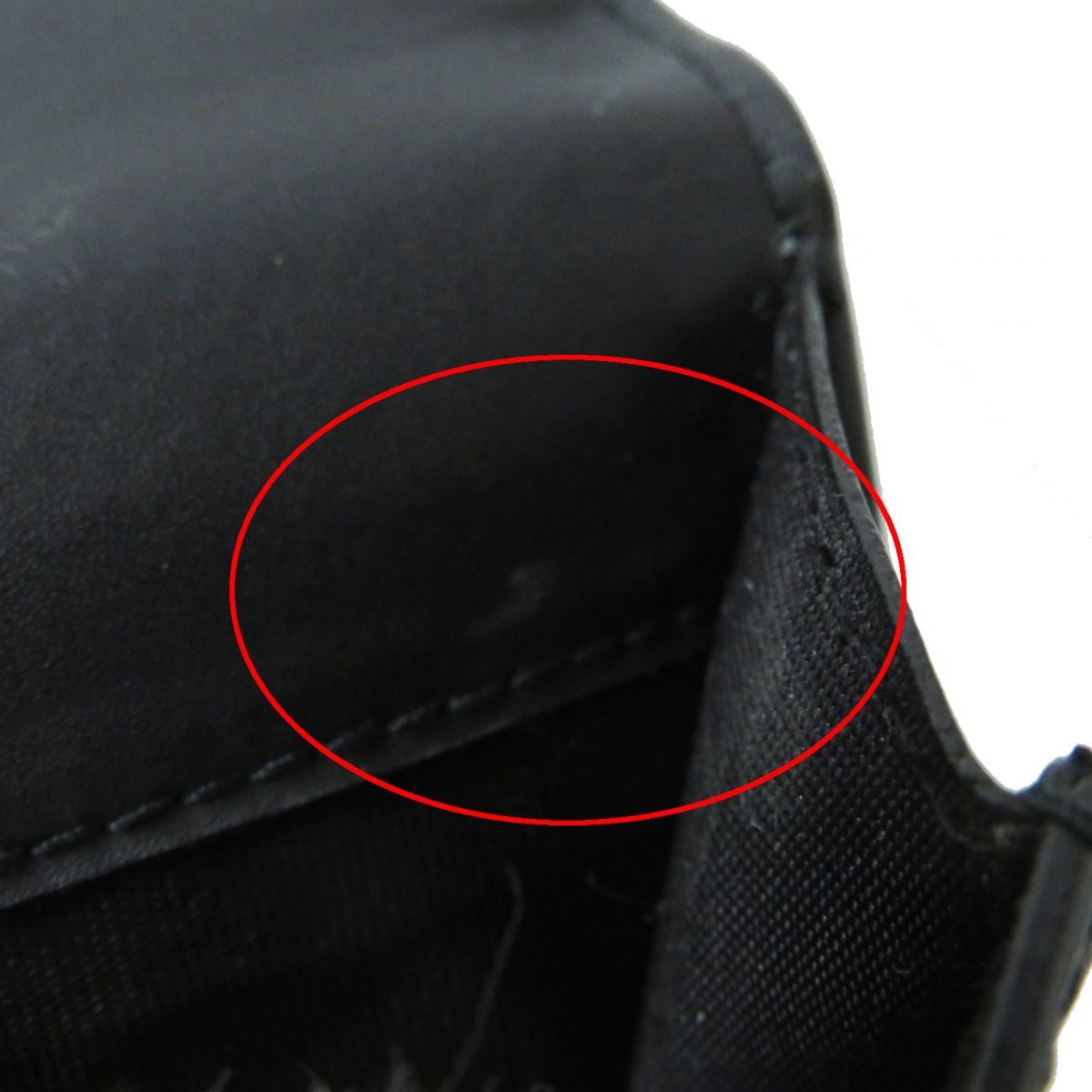 VALENTINO Tri-fold wallet Main: Calfskin Black x white Women Used Authentic