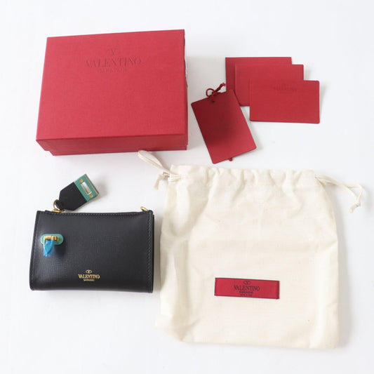 Valentino Coin case Main: Leather black Women Used Authentic