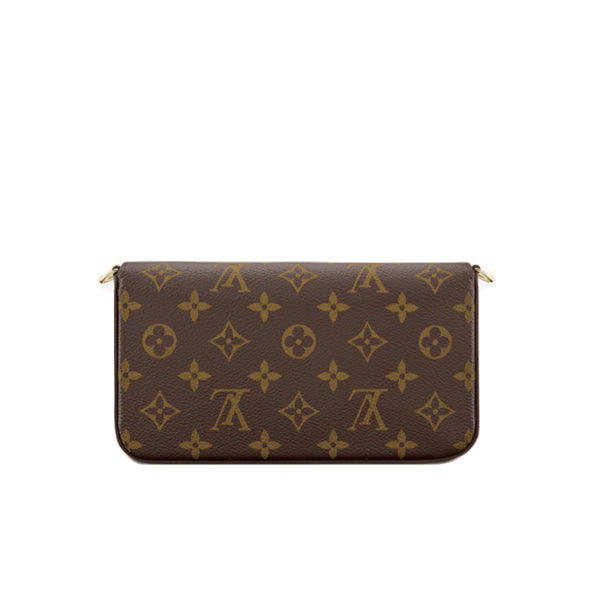 LOUIS VUITTON Shoulder Bag M61276 Monogram canvas, leather Brown mini bag clutch bag ChainShoulder strap Pochette Felice Women Used Authentic