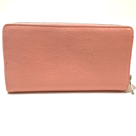 BALENCIAGA Long Wallet Purse 419805 leather pink beige Exclusive Wallet Women Used Authentic