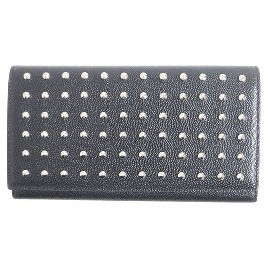 SAINT LAURENT Long Wallet Purse leather black mens Used Authentic